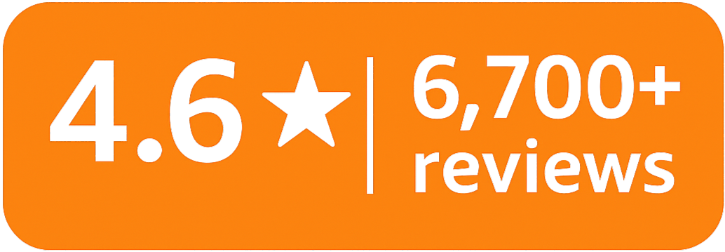 4.6 stars • 6,700+ Amazon reviews
